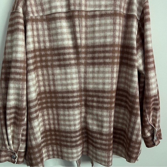 Workshop Republic Clothing Flannel Jacket-Pink Brown White-Women’s Size XL - Picture 8 of 8